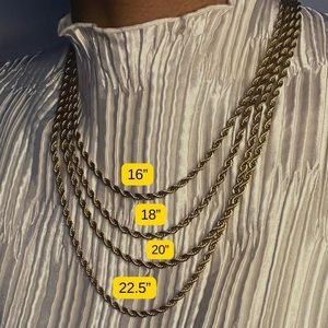 Minimalist 18K gold plated stainless steel rope chain 🕊